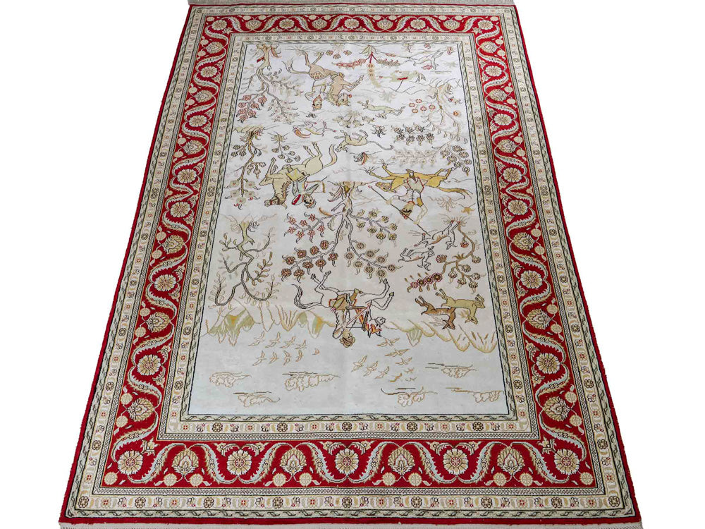 Silk Rug - Chinese Silk - 183 x 124 cm - beige