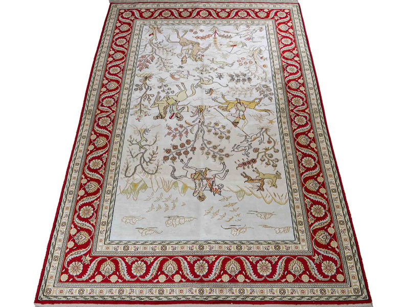 Silk Rug - Chinese Silk - 183 x 124 cm - beige