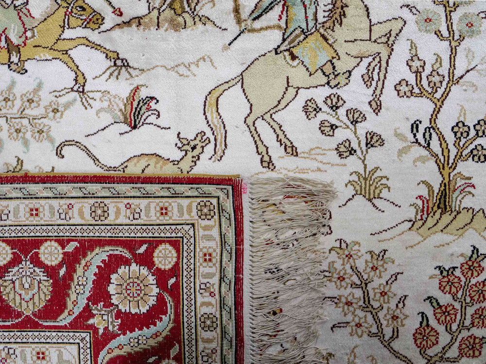 Silk Rug - Chinese Silk - 183 x 124 cm - beige