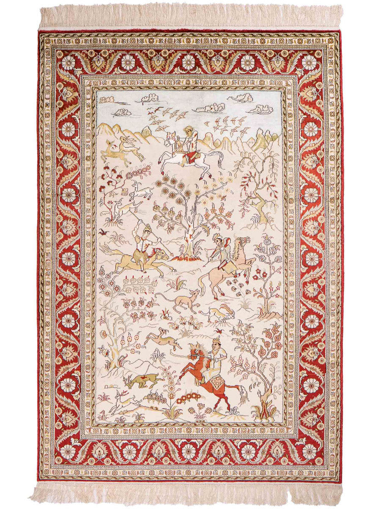 Chinese Silk Rug 193x121cm - Oriental Rug