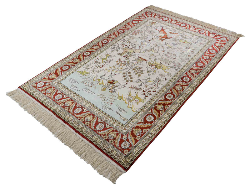 Chinese Silk Rug 193x121cm - Oriental Rug