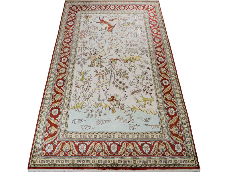 Chinese Silk Rug 193x121cm - Oriental Rug