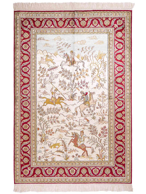 Silk Rug - Chinese Silk - 180 x 123 cm - beige