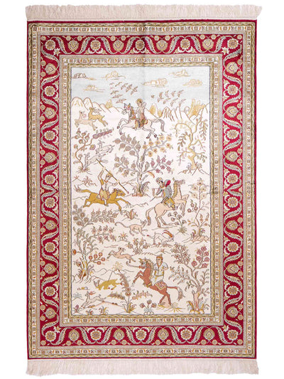 Chinese Silk Rug 123x180cm - Oriental Rug