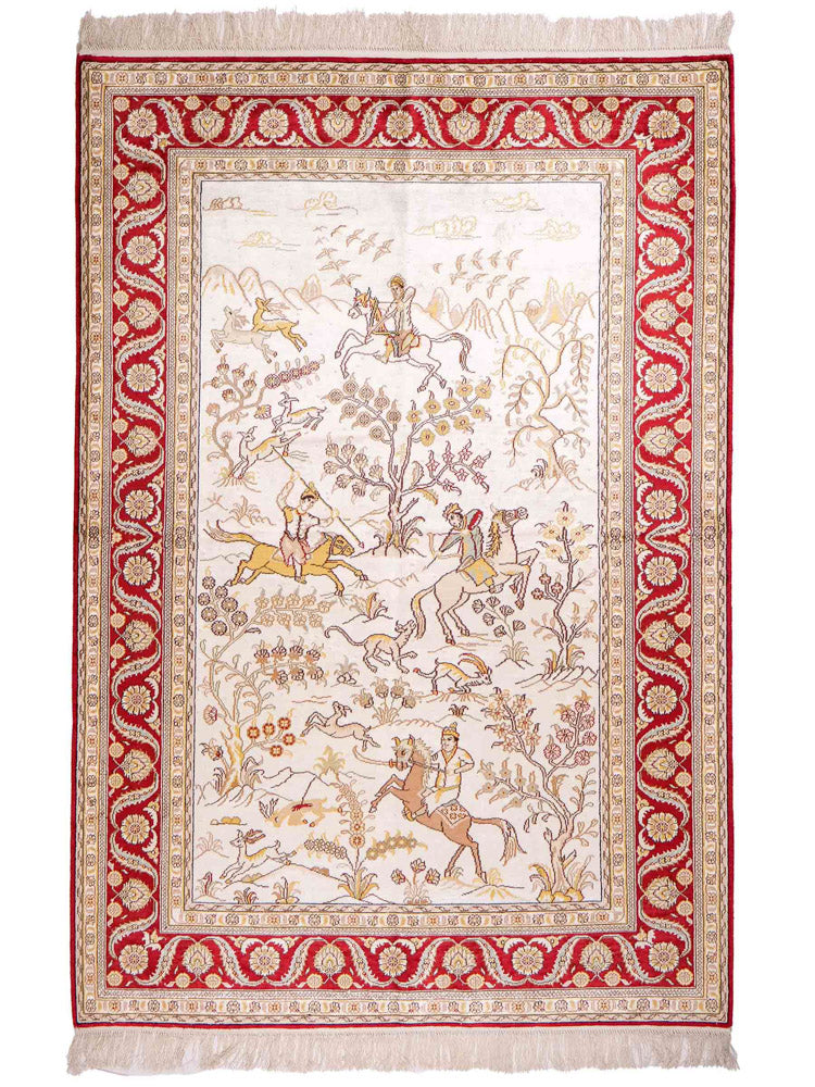 Chinese Silk Rug 185x127cm - Oriental Rug