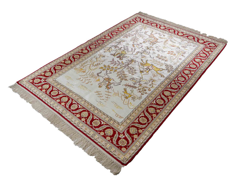 Chinese Silk Rug 185x127cm - Oriental Rug
