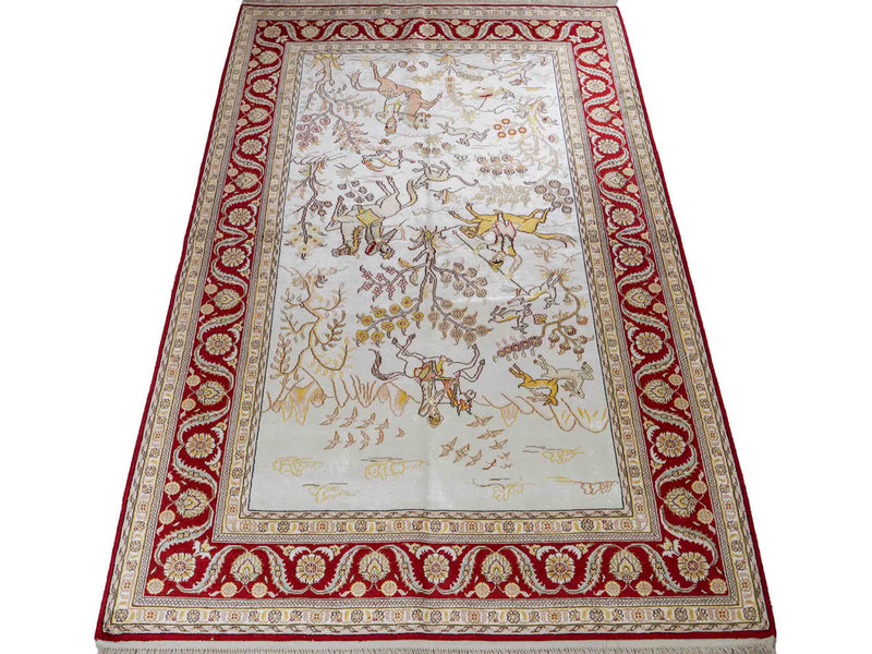 Chinese Silk Rug 185x127cm - Oriental Rug