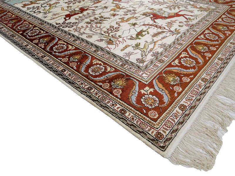 Silk Rug - Chinese Silk - 184 x 125 cm - beige