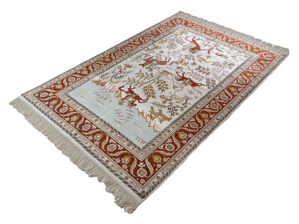 Silk Rug - Chinese Silk - 184 x 125 cm - beige