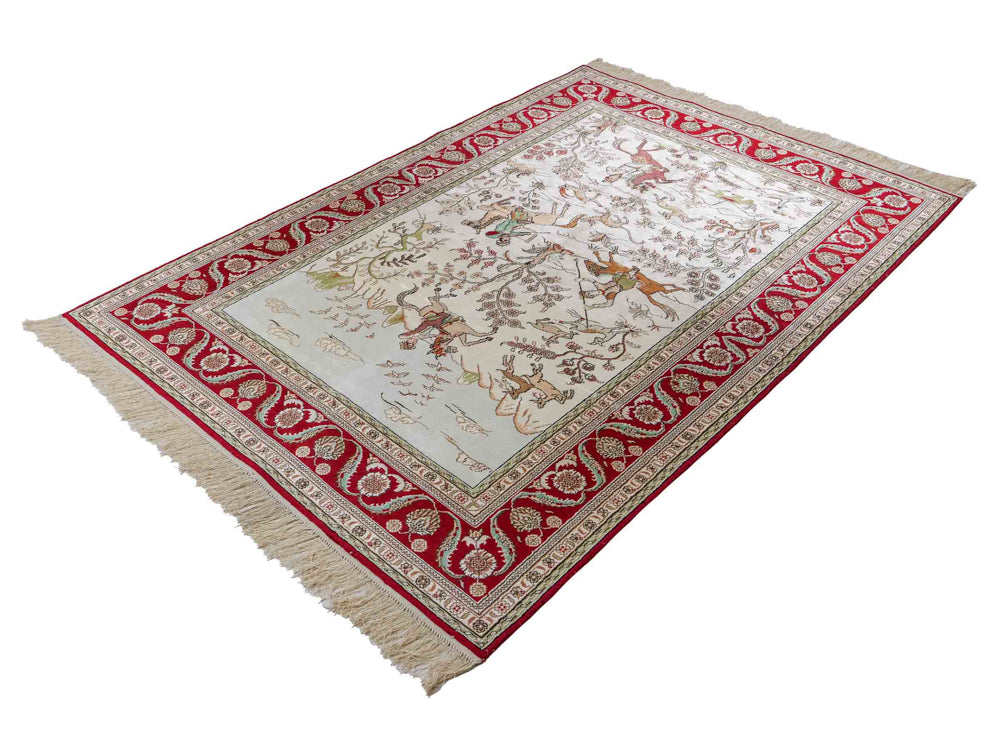 Silk Rug - Chinese Silk - 180 x 124 cm - beige