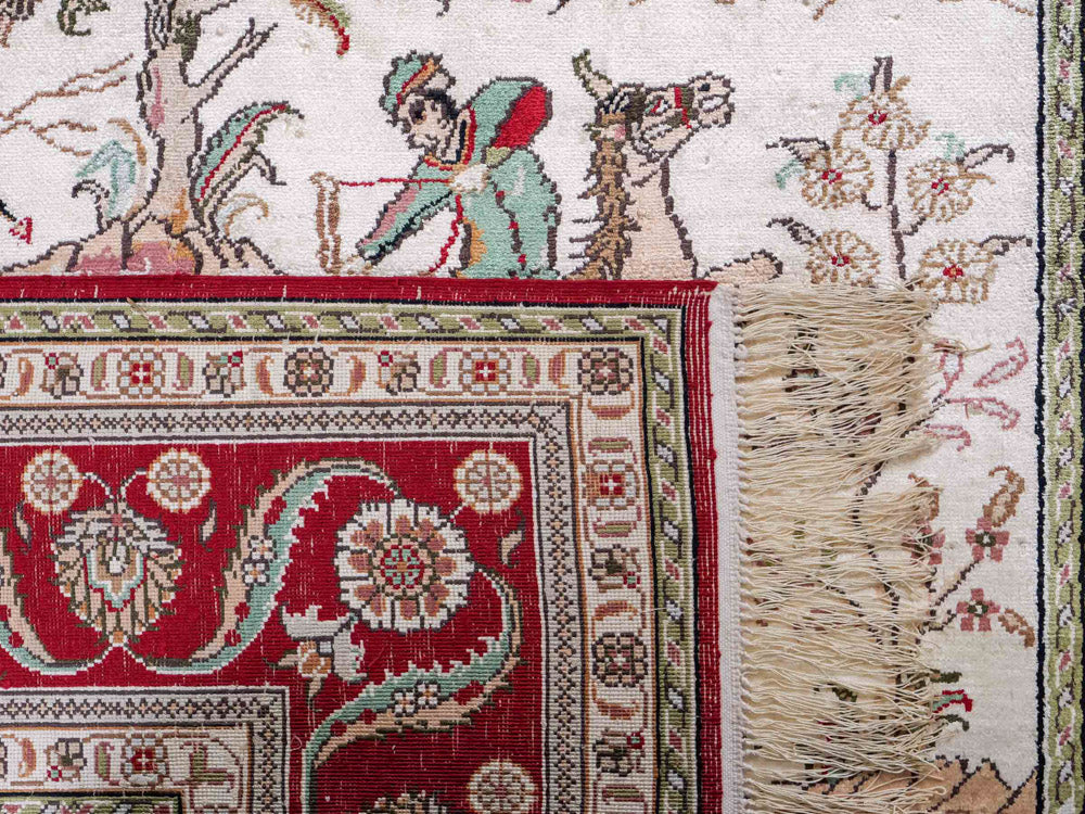 Silk Rug - Chinese Silk - 180 x 124 cm - beige