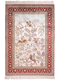 Silk Rug - Chinese Silk - 185 x 124 cm - beige