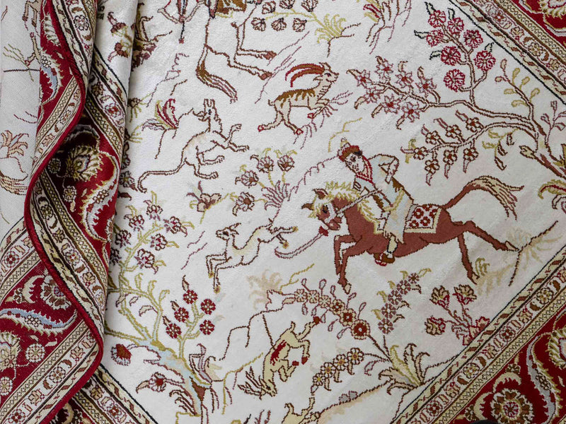 Silk Rug - Chinese Silk - 185 x 124 cm - beige