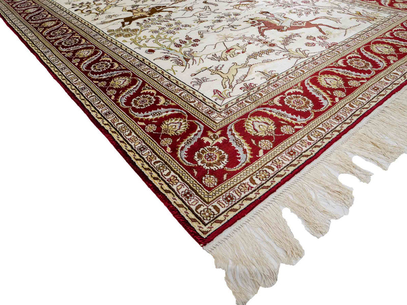 Silk Rug - Chinese Silk - 185 x 124 cm - beige