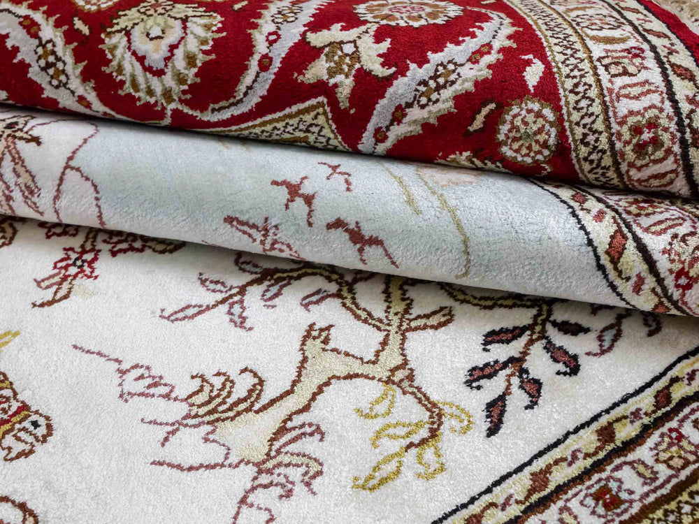 Silk Rug - Chinese Silk - 185 x 124 cm - beige