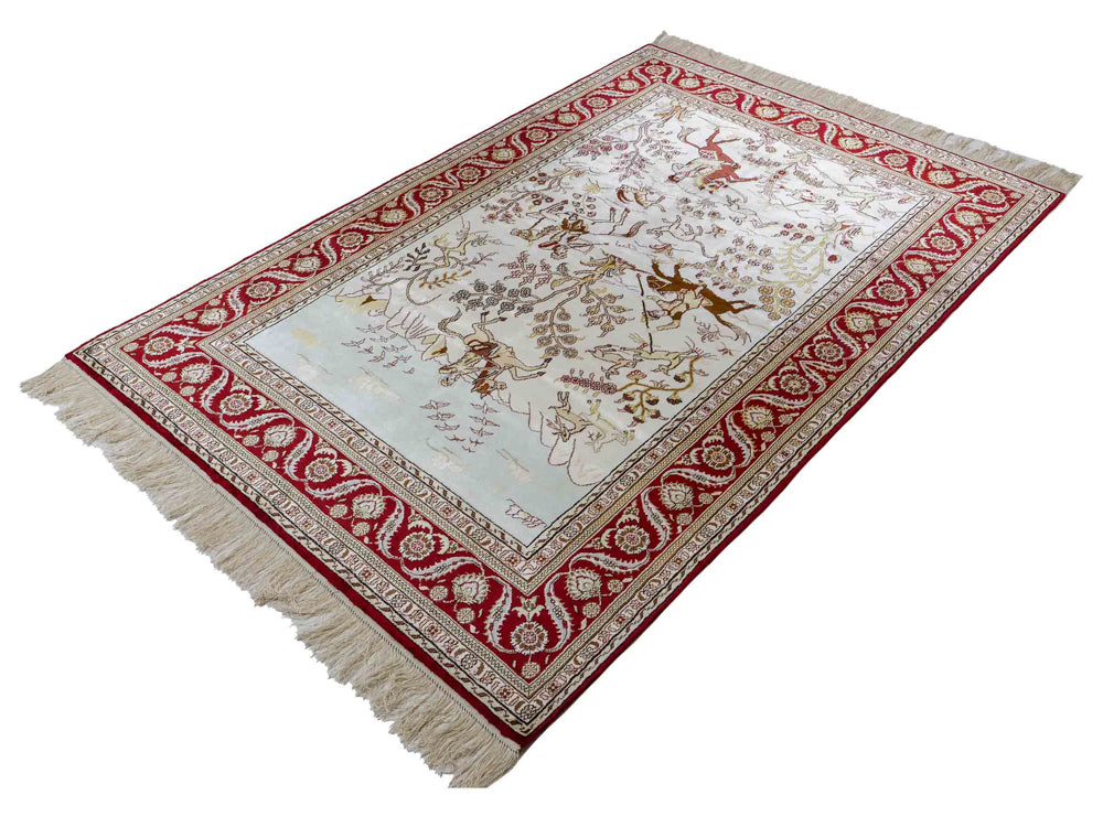 Silk Rug - Chinese Silk - 185 x 124 cm - beige