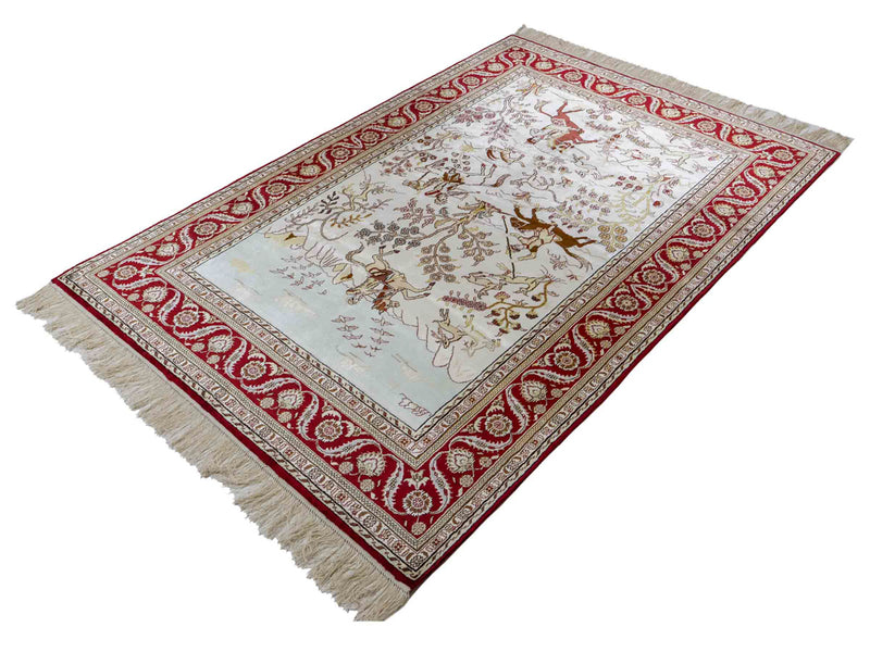 Silk Rug - Chinese Silk - 185 x 124 cm - beige