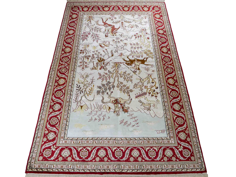 Silk Rug - Chinese Silk - 185 x 124 cm - beige