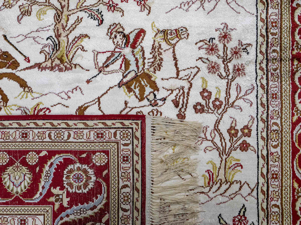 Silk Rug - Chinese Silk - 185 x 124 cm - beige