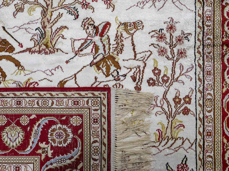 Silk Rug - Chinese Silk - 185 x 124 cm - beige