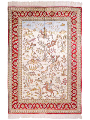 Silk Rug - Chinese Silk - 176 x 124 cm - beige