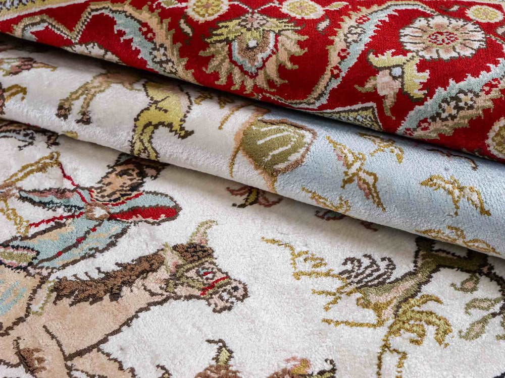 Silk Rug - Chinese Silk - 176 x 124 cm - beige