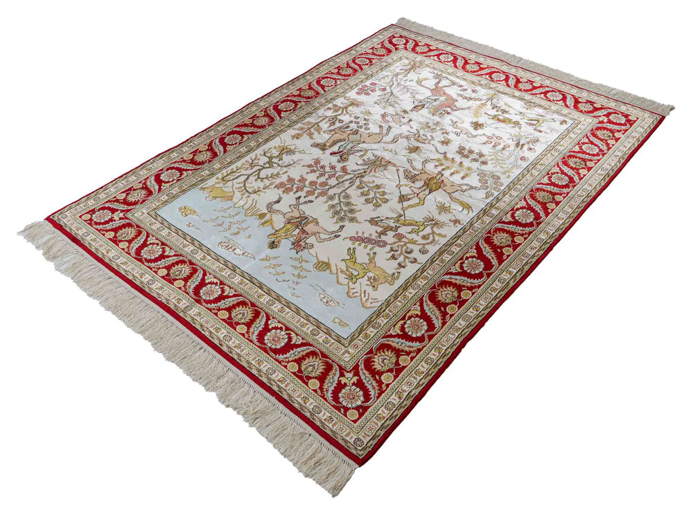 Silk Rug - Chinese Silk - 176 x 124 cm - beige