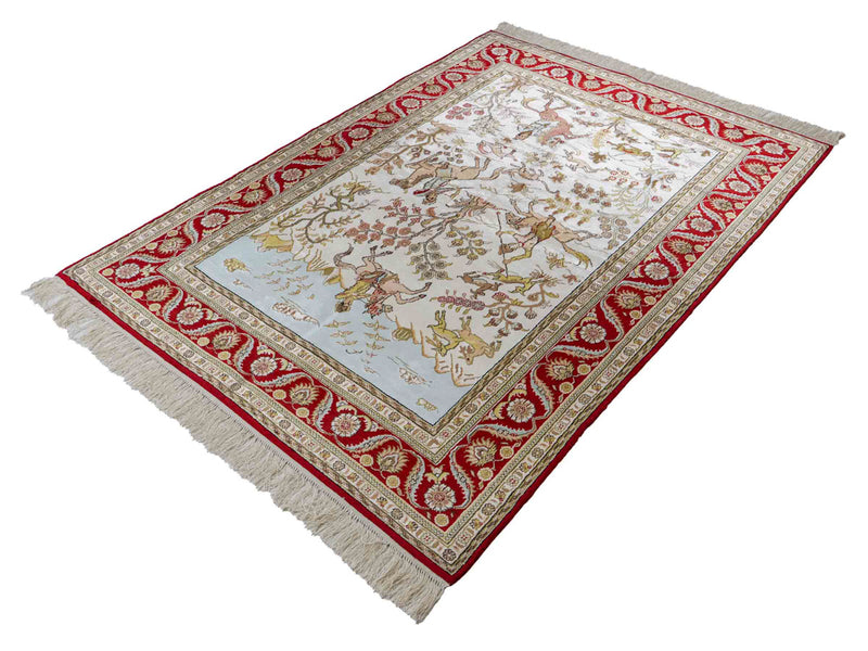 Silk Rug - Chinese Silk - 176 x 124 cm - beige