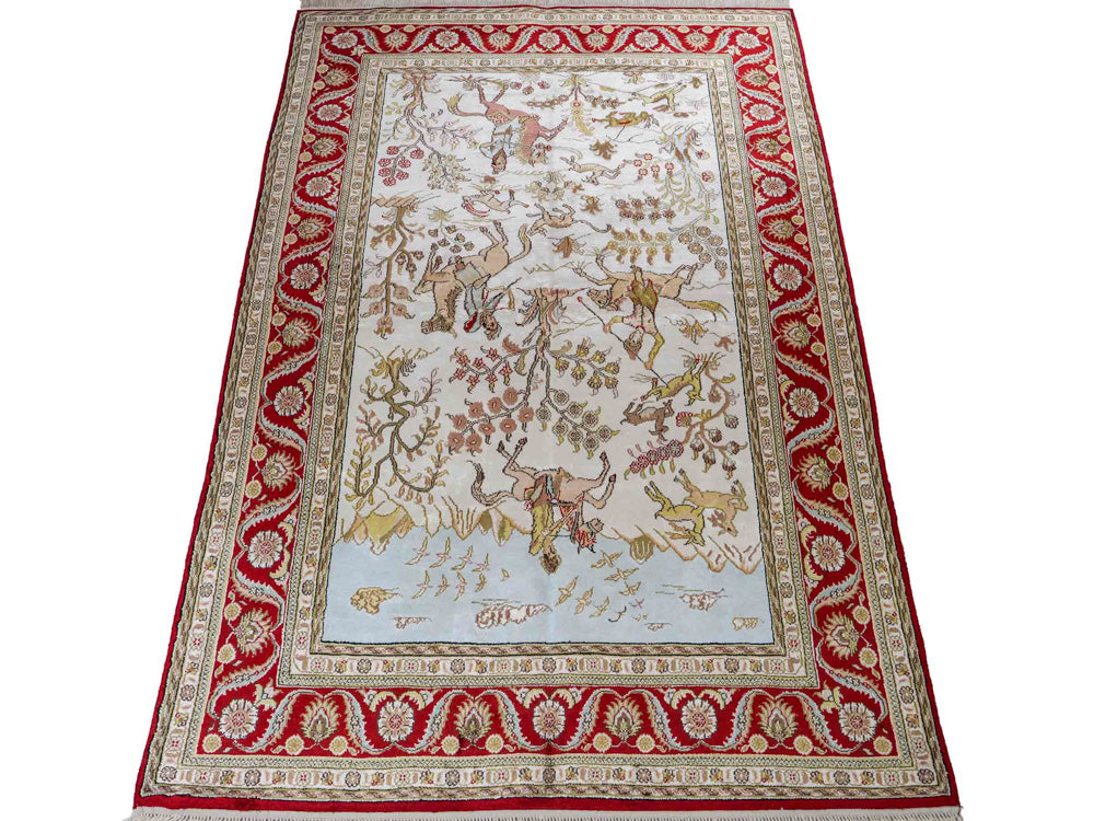 Silk Rug - Chinese Silk - 176 x 124 cm - beige