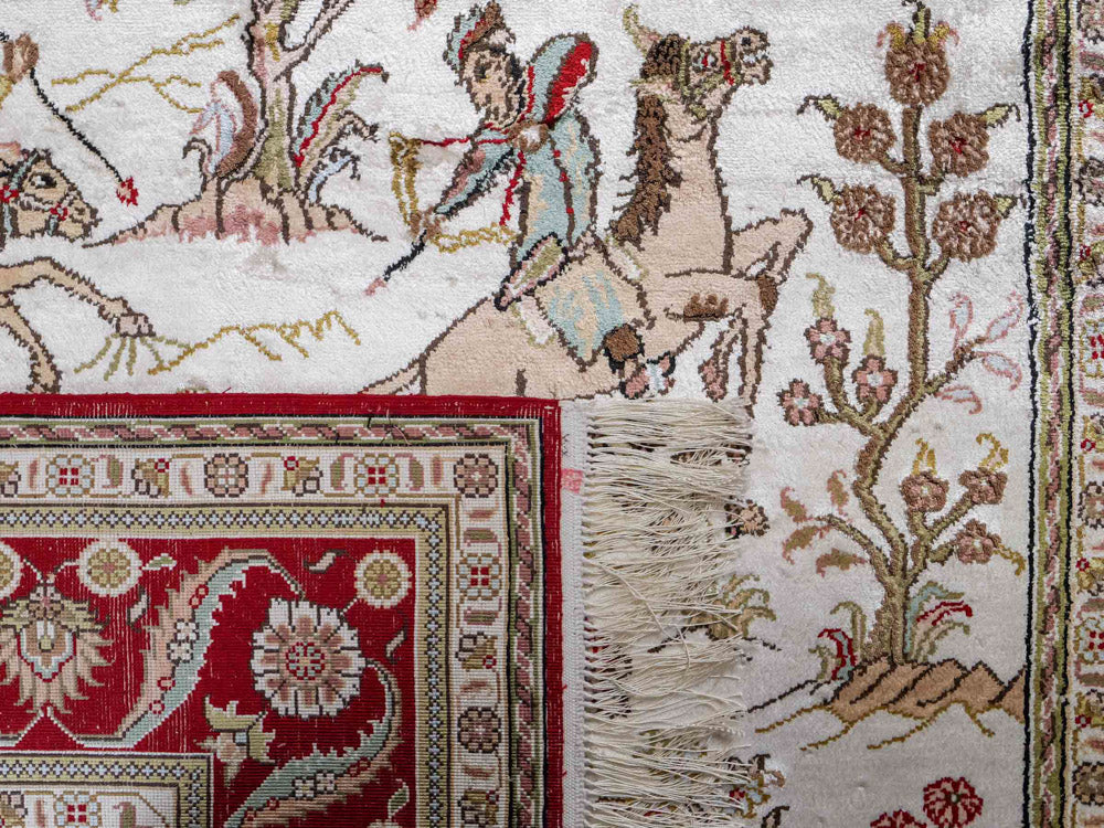 Silk Rug - Chinese Silk - 176 x 124 cm - beige