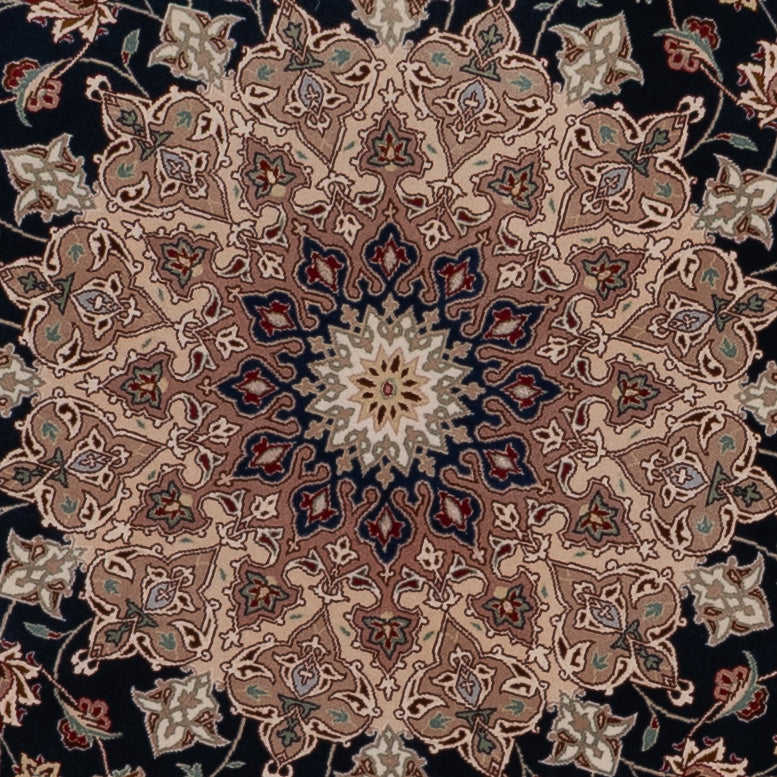 Perser Rug - Tabriz - Royal round  - 200 x 200 cm - black green