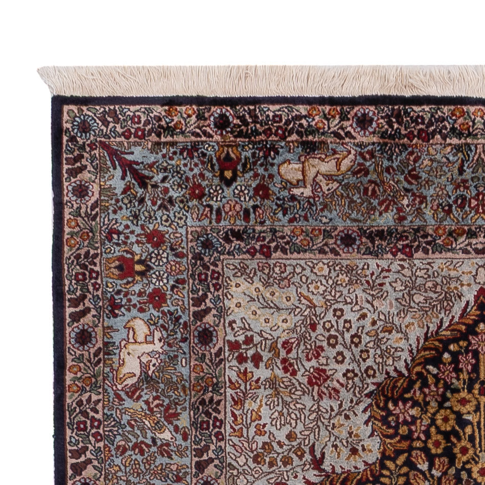 Silk Rug - Kashmir Silk - 185 x 122 cm - dark brown