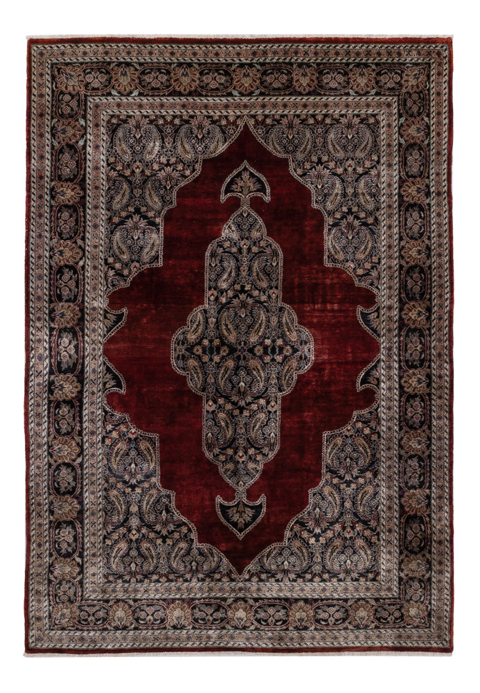 Silk Rug - Kayseri - 187 x 123 cm - dark red