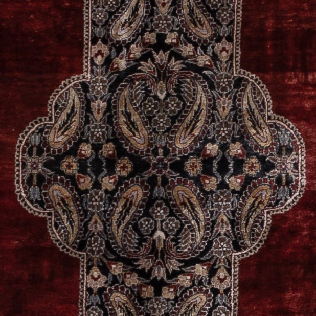 Silk Rug - Kayseri - 187 x 123 cm - dark red