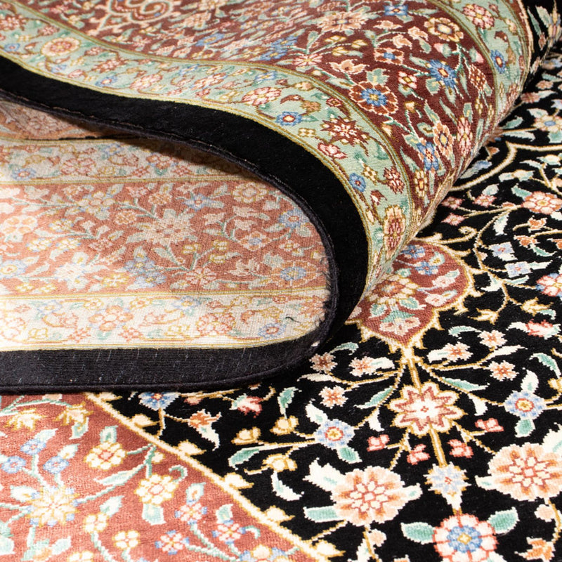 Silk Rug - Ghom Silk - Premium - 154 x 101 cm - dark blue