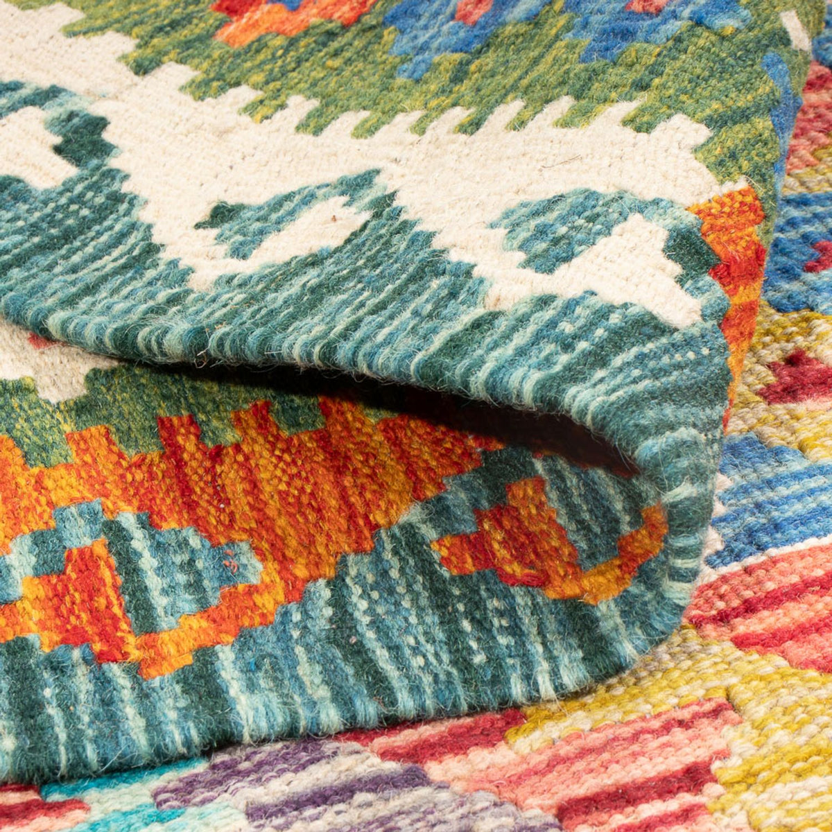 Kelim Rug - Splash - 196 x 152 cm - multicolored