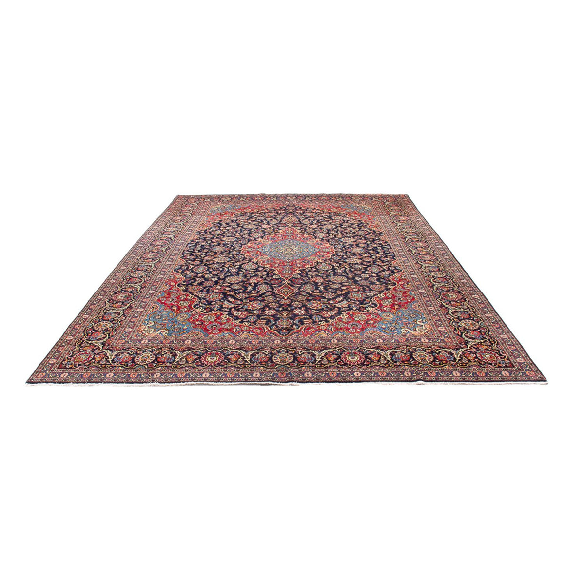 Perser Rug - Keshan - Antique - 410 x 298 cm - dark blue