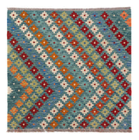 Kelim Rug - Splash - 90 x 88 cm - multicolored