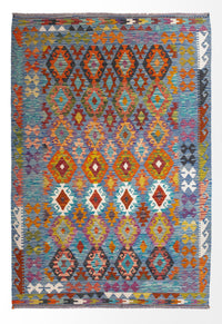 Kelim Rug - Splash - 241 x 175 cm - multicolored