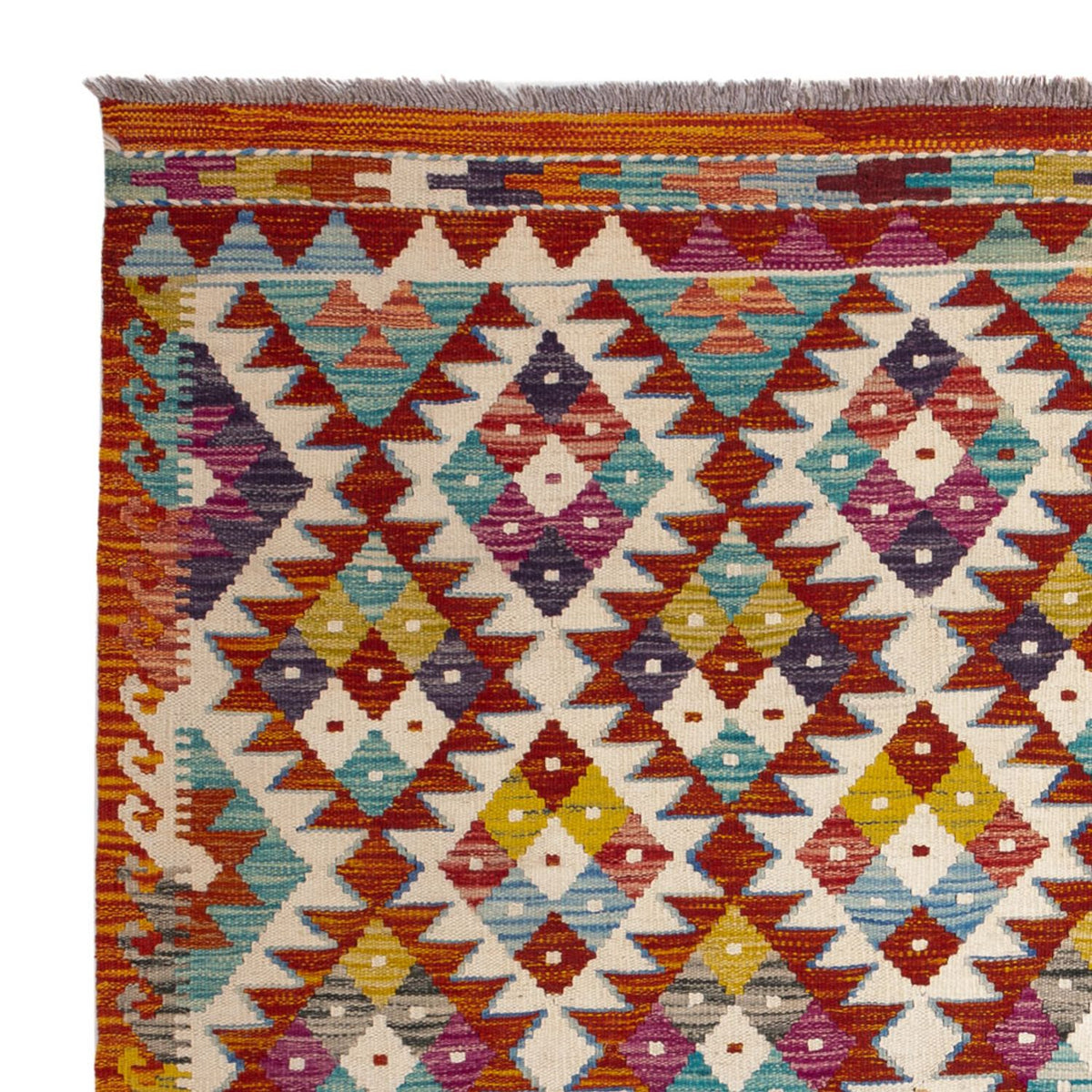 Kelim Rug - Splash square  - 152 x 152 cm - multicolored