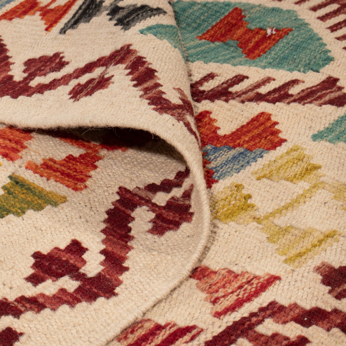 Kelim Rug - Splash square  - 154 x 143 cm - multicolored