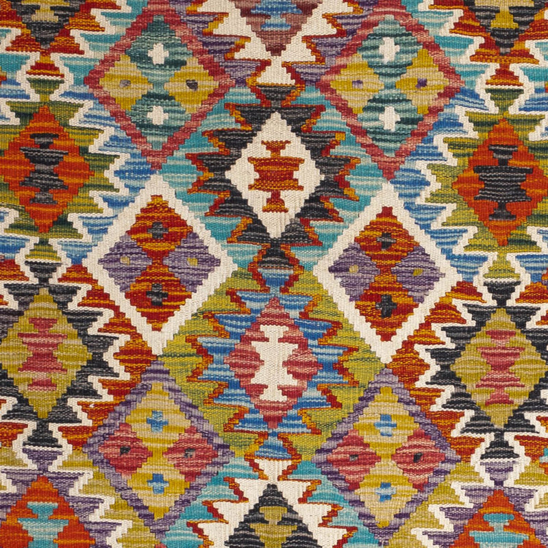 Kelim Rug - Splash square  - 154 x 154 cm - multicolored