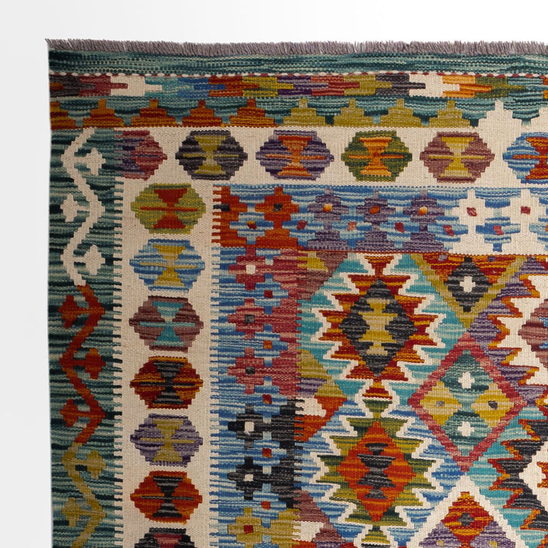 Kelim Rug - Splash square  - 154 x 154 cm - multicolored