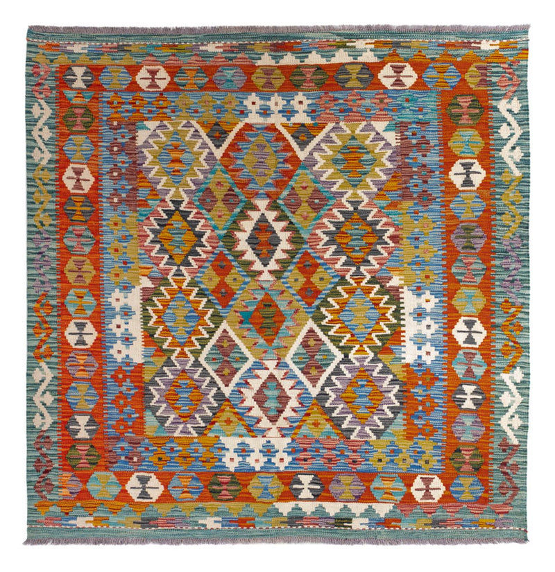Kelim Rug - Splash square  - 154 x 152 cm - multicolored
