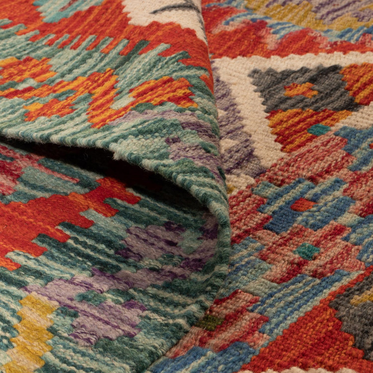 Kelim Rug - Splash square  - 154 x 152 cm - multicolored