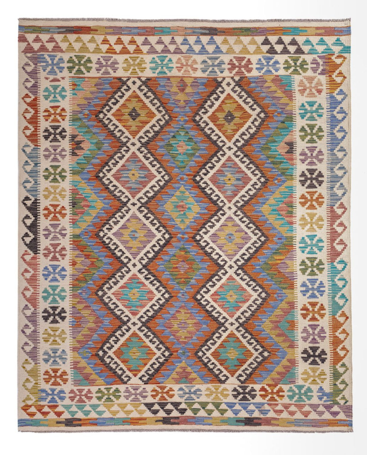 Kelim Rug - Splash - 197 x 156 cm - multicolored