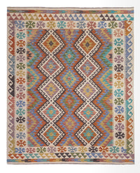 Kelim Rug - Splash - 197 x 156 cm - multicolored