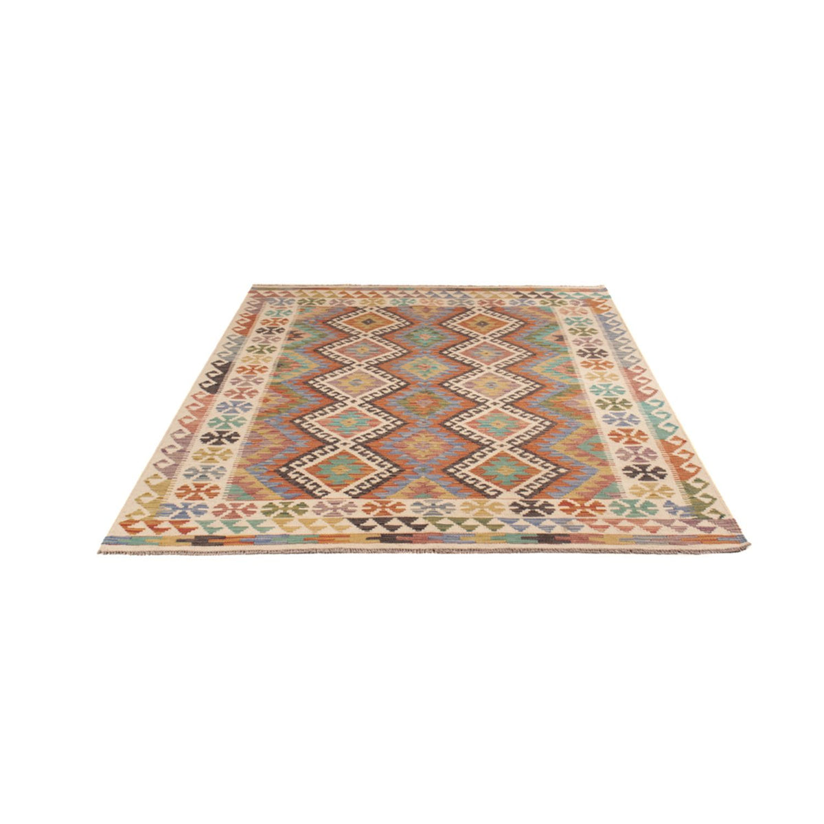 Kelim Rug - Splash - 197 x 156 cm - multicolored