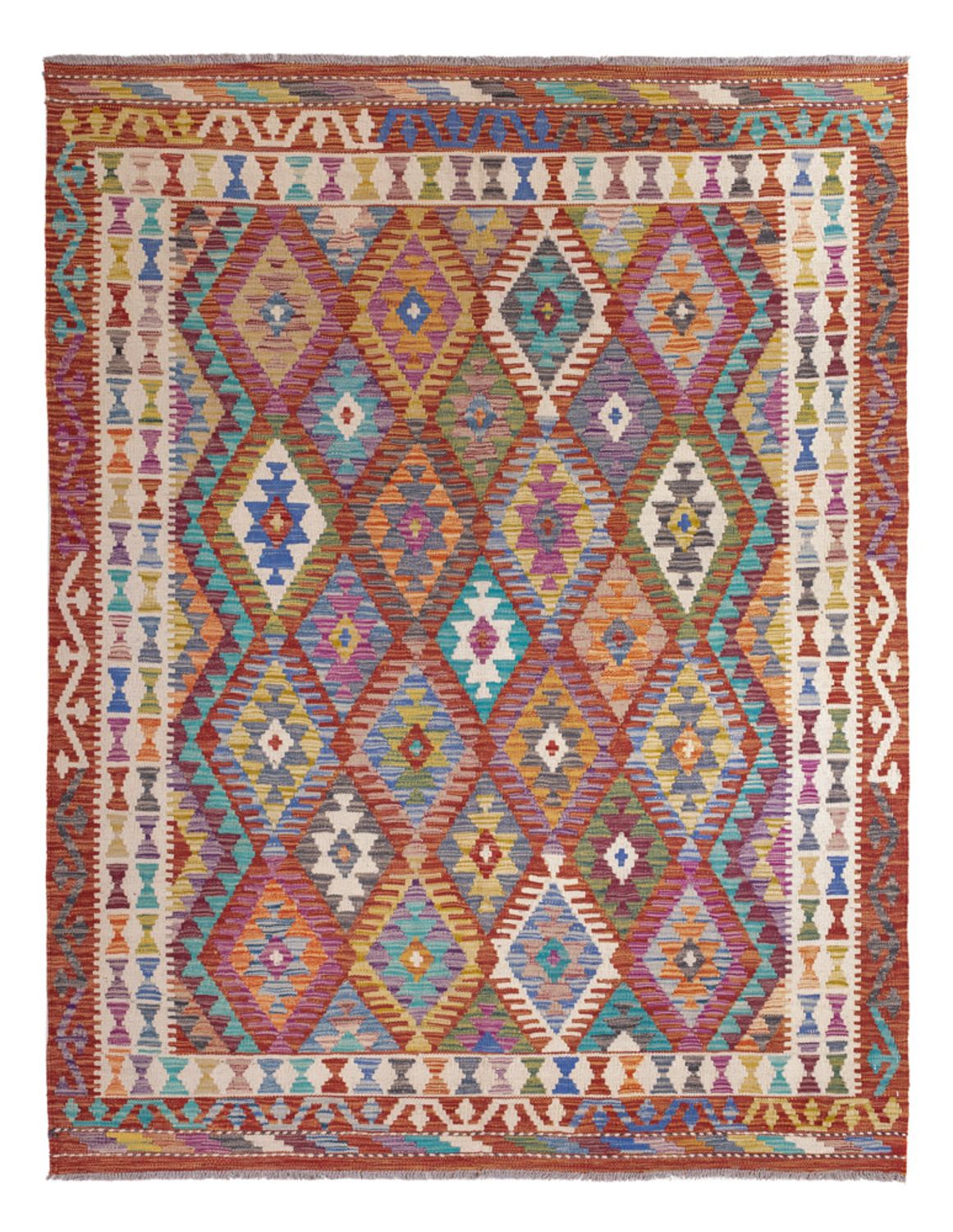 Kelim Rug - Splash - 198 x 156 cm - multicolored