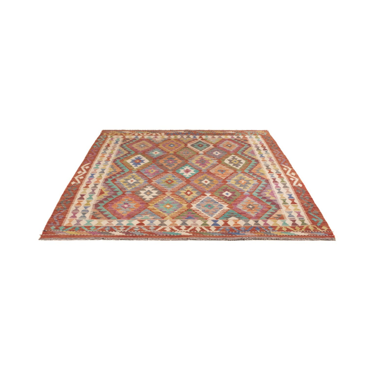 Kelim Rug - Splash - 198 x 156 cm - multicolored